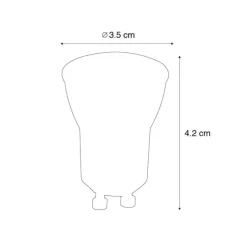 Set van 5 GU10 dimbare LED lampen 35mm 4W 200 lm 2700K