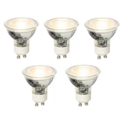 Set van 5 GU10 dimbare LED lamp 4W 300 lm 2700K