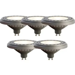 Set van 5 GU10 LED lamp AR111 8W 750 lm 3000K