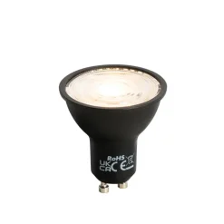 Set van 5 GU10 LED lamp zwart 7W 610 lm 3000K