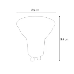 Set van 5 GU10 LED lamp zwart 7W 610 lm 3000K