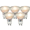 Set van 5 GU10 LED lampen COB 3,5W 330 lm 3000K