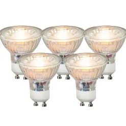 Set van 5 GU10 LED lampen COB 3,5W 330 lm 3000K