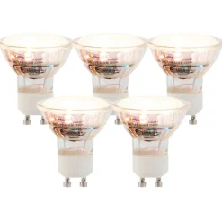 Set van 5 GU10 LED lampen 3W 250 lm 2200K