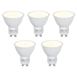 Set van 5 GU10 LED lampschemersensor 5W 380 lm 3000K
