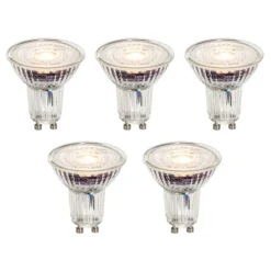 Set van 5 GU10 50mm dimbare LED lampen helder 4.9W 430 lm 2700K