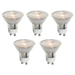 Set van 5 GU10 50mm LED lampen helder 4.5W 360 lm 2700K