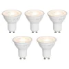 Set van 5 GU10 50mm LED lampen helder 7.5W 800 lm 3000K