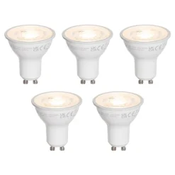 Set van 5 GU10 50mm LED lampen helder 7.5W 800 lm 3000K
