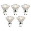 Set van 5 GU10 50mm LED lampen helder 3W 230 lm 2700K