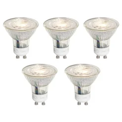 Set van 5 GU10 50mm 3-staps dimbaar in Kelvin LED lampen helder 4.9W 450 lm 2000-2700K