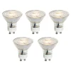 Set van 5 GU10 50mm 3-staps dimbaar in Kelvin LED lampen helder 4.5W 380 lm 2000-2700K