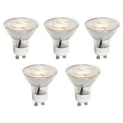 Set van 5 GU10 50mm 3-staps dimbaar in Kelvin LED lampen helder 4.5W 380 lm 2000-2700K
