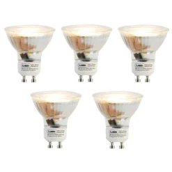Set van 5 GU10 3-staps dimbaar in Kelvin LED lamp 3W 180 lm 2000K-2700K