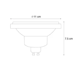 Set van 5 GU10 3-staps dimbaar in Kelvin LED lampen AR111 10W 800 lm 2700 - 3700K