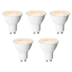 Set van 5 GU10 3-staps dimbare LED lampen 6W 430 lm 2000 - 6000K