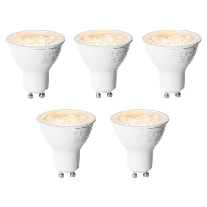Set van 5 GU10 3-staps dimbare LED lampen 6W 430 lm 2000 - 6000K