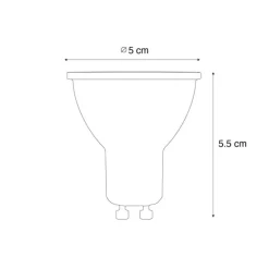 Set van 5 GU10 3-staps dimbare LED lampen 6W 430 lm 2000 - 6000K