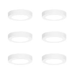 Set van 6 In- of opbouwspot wit 14 cm incl. LED 3 staps dim to warm - Trans