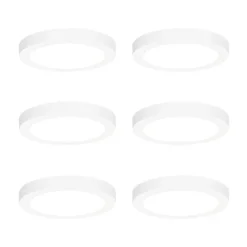 Set van 6 In- of opbouwspot wit 18 cm incl. LED 3 staps dim to warm - Trans