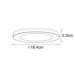 Set van 6 In- of opbouwspot wit 18 cm incl. LED 3 staps dim to warm - Trans