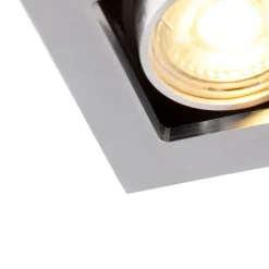 Set van 6 Inbouwspot aluminium rechthoekig 2-lichts - Qure