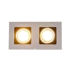 Set van 6 Inbouwspot aluminium rechthoekig 2-lichts - Qure