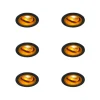Set van 6 Inbouwspot rond zwart met goud draai- en kantelbaar - Chuck