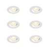 Set van 6 Inbouwspot rond wit draai- en kantelbaar - Chuck