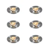Set van 6 Inbouwspot rond aluminium draai- en kantelbaar - Chuck