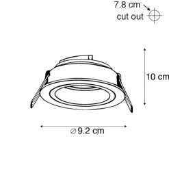 Set van 6 Inbouwspot rond aluminium draai- en kantelbaar - Chuck