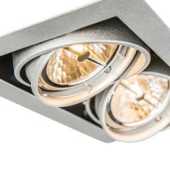 Set van 6 Inbouwspot staal AR111 verstelbaar 2-lichts - Oneon