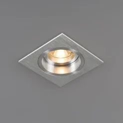 Set van 6 Inbouwspot vierkant aluminium draai- en kantelbaar - Chuck