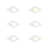 Set van 6 Inbouwspot vierkant wit draai- en kantelbaar - Chuck