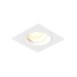 Set van 6 Inbouwspot vierkant wit draai- en kantelbaar - Chuck