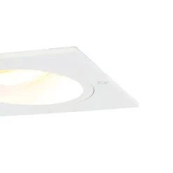 Set van 6 Inbouwspot vierkant wit draai- en kantelbaar - Chuck