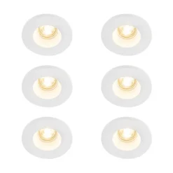 Set van 6 Inbouwspot wit 13 cm rond - Gypsy Stucco