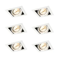 Set van 6 Inbouwspot wit AR111 verstelbaar - Oneon