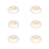 Set van 6 Inbouwspot wit draai- en kantelbaar - Alloy