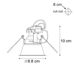 Set van 6 Inbouwspot wit draai- en kantelbaar - Alloy