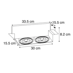 Set van 6 Inbouwspot wit draai- en kantelbaar AR111 Trimless 2-lichts - Oneon