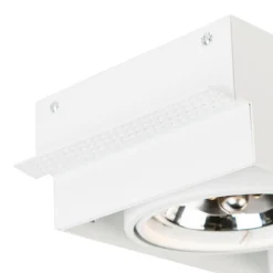 Set van 6 Inbouwspot wit draai- en kantelbaar AR111 Trimless 2-lichts - Oneon