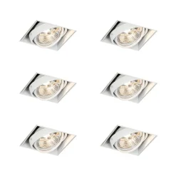 Set van 6 Inbouwspot wit GU10 AR70 trimless - Oneon