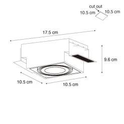 Set van 6 Inbouwspot wit GU10 AR70 trimless - Oneon