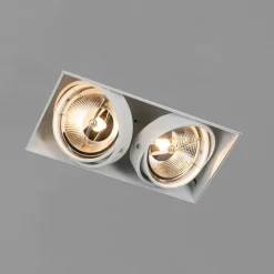 Set van 6 Inbouwspot wit GU10 AR111 trimless 2-lichts - Oneon