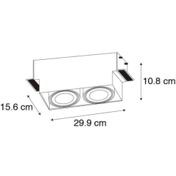 Set van 6 Inbouwspot wit GU10 AR111 trimless 2-lichts - Oneon