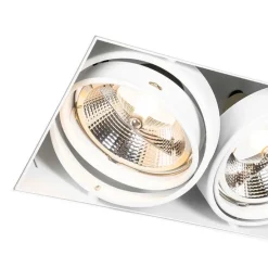 Set van 6 Inbouwspot wit GU10 AR111 trimless 2-lichts - Oneon