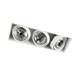 Set van 6 Inbouwspot witAR111 trimless 3-lichts - Oneon