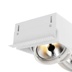 Set van 6 Inbouwspot witAR111 trimless 3-lichts - Oneon