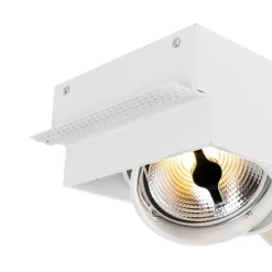 Set van 6 Inbouwspot witAR111 trimless 3-lichts - Oneon